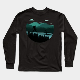 Bigfoot and the Lochness monster t-shirt Long Sleeve T-Shirt